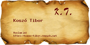 Koszó Tibor névjegykártya